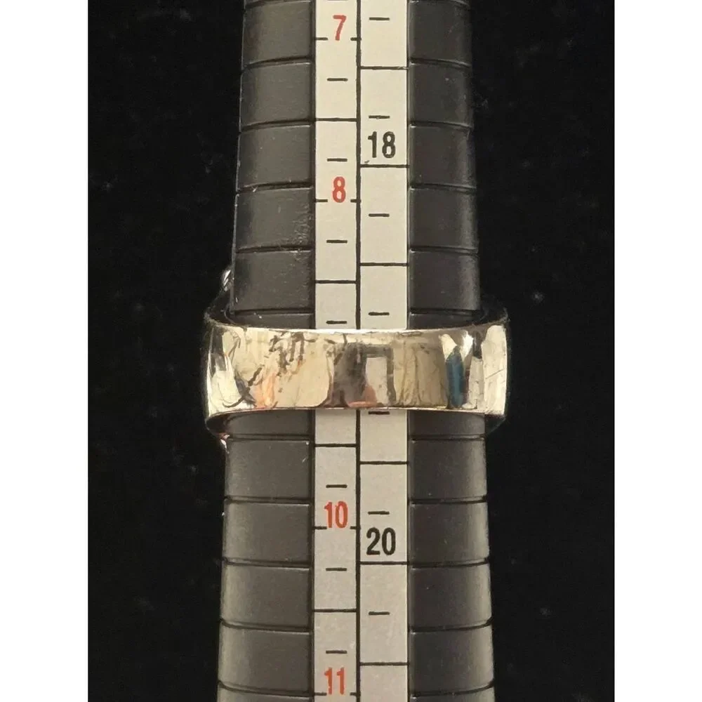 Women's Size 9 Amber Crystal CZ Silver Tone Ring